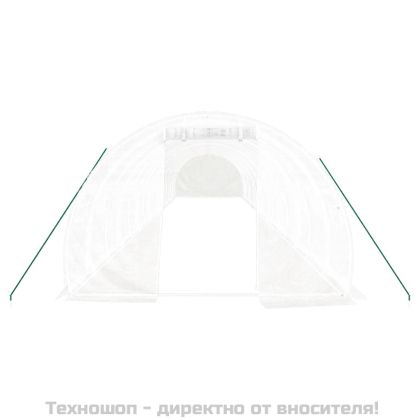 Оранжерия със стоманена рамка бяла 48 м² 16x3x2 м