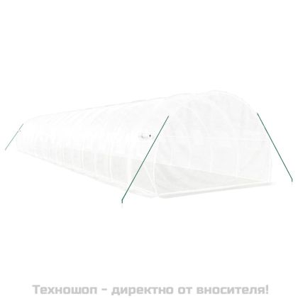 Оранжерия със стоманена рамка бяла 48 м² 16x3x2 м
