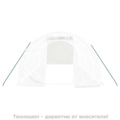 Оранжерия със стоманена рамка бяла 18 м² 6x3x2 м