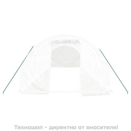 Оранжерия със стоманена рамка бяла 24 м² 8x3x2 м