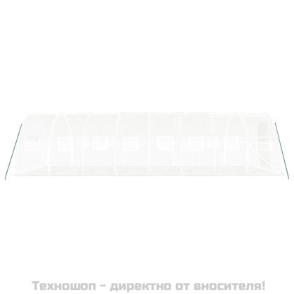 Оранжерия със стоманена рамка бяла 24 м² 8x3x2 м