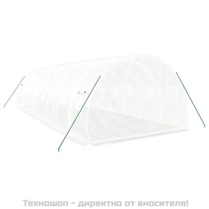 Оранжерия със стоманена рамка бяла 24 м² 8x3x2 м