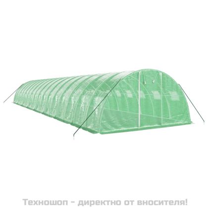 Оранжерия със стоманена рамка зелена 64 м² 16x4x2 м