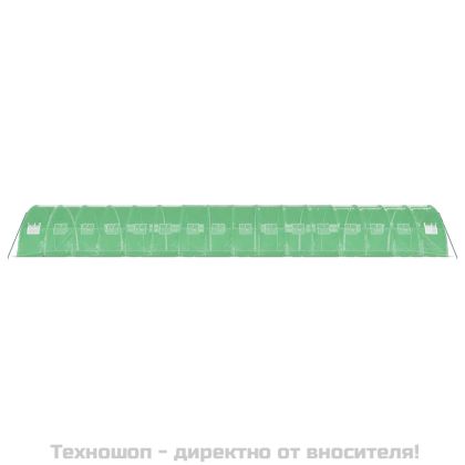 Оранжерия със стоманена рамка зелена 64 м² 16x4x2 м