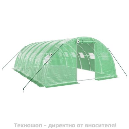 Оранжерия със стоманена рамка зелена 24 м² 6x4x2 м