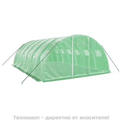 Оранжерия със стоманена рамка зелена 24 м² 6x4x2 м