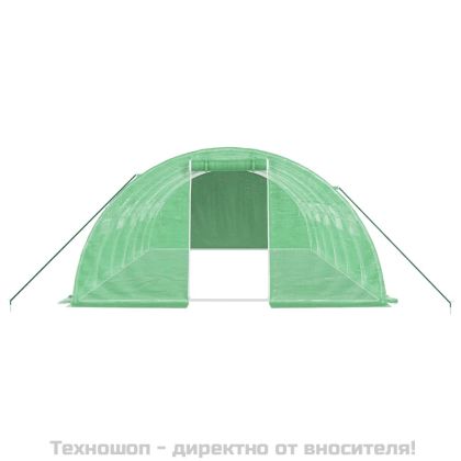 Оранжерия със стоманена рамка зелена 24 м² 6x4x2 м