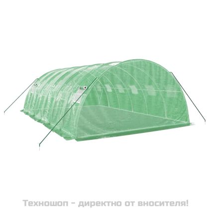 Оранжерия със стоманена рамка зелена 24 м² 6x4x2 м