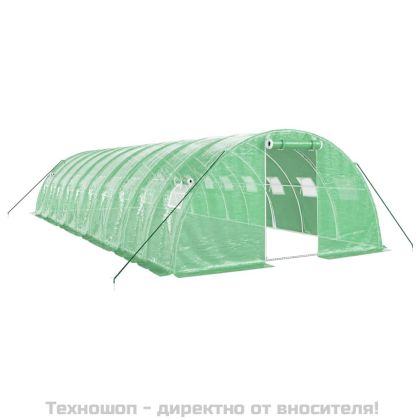 Оранжерия със стоманена рамка зелена 40 м² 10x4x2 м