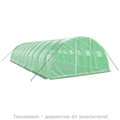 Оранжерия със стоманена рамка зелена 40 м² 10x4x2 м