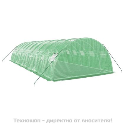 Оранжерия със стоманена рамка зелена 40 м² 10x4x2 м
