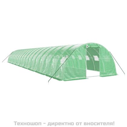 Оранжерия със стоманена рамка зелена 72 м² 18x4x2 м