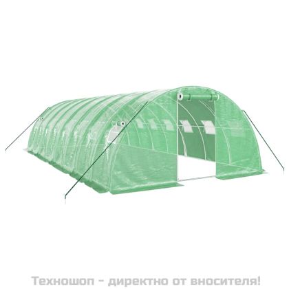 Оранжерия със стоманена рамка зелена 32 м² 8x4x2 м