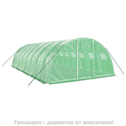 Оранжерия със стоманена рамка зелена 32 м² 8x4x2 м