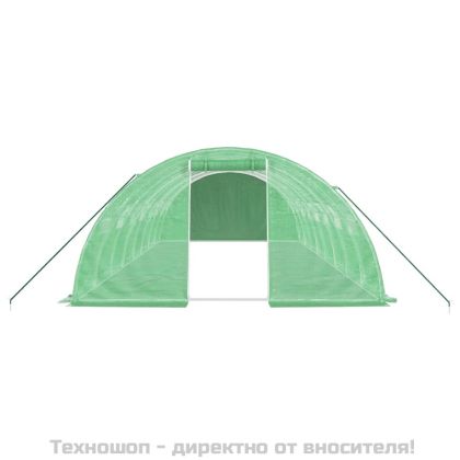 Оранжерия със стоманена рамка зелена 32 м² 8x4x2 м