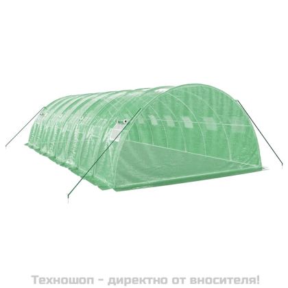Оранжерия със стоманена рамка зелена 32 м² 8x4x2 м