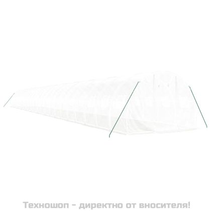 Оранжерия със стоманена рамка бяла 72 м² 24x3x2 м