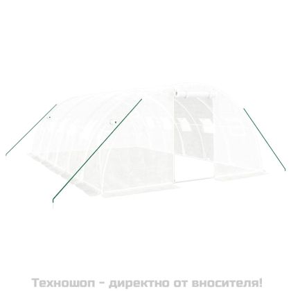 Оранжерия със стоманена рамка бяла 24 м² 6x4x2 м