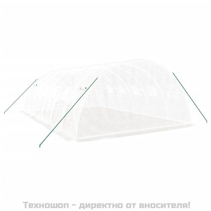 Оранжерия със стоманена рамка бяла 24 м² 6x4x2 м