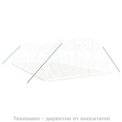 Оранжерия със стоманена рамка бяла 32 м² 8x4x2 м