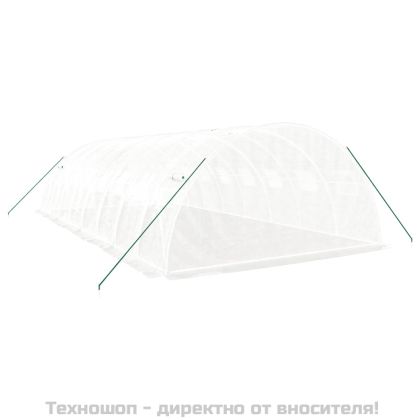 Оранжерия със стоманена рамка бяла 32 м² 8x4x2 м