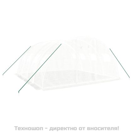 Оранжерия със стоманена рамка, бяла, 16 м², 4x4x2 м