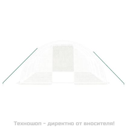 Оранжерия със стоманена рамка, бяла, 16 м², 4x4x2 м