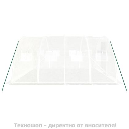 Оранжерия със стоманена рамка, бяла, 16 м², 4x4x2 м