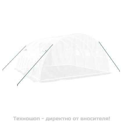 Оранжерия със стоманена рамка, бяла, 16 м², 4x4x2 м
