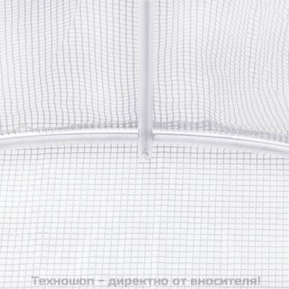 Оранжерия със стоманена рамка, бяла, 16 м², 4x4x2 м