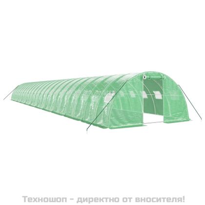 Оранжерия със стоманена рамка зелена 88 м² 22x4x2 м