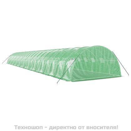 Оранжерия със стоманена рамка зелена 88 м² 22x4x2 м