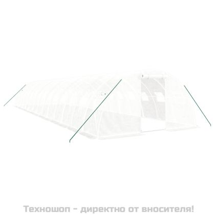 Оранжерия със стоманена рамка бяла 56 м² 14x4x2 м