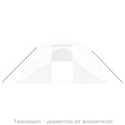 Оранжерия със стоманена рамка бяла 56 м² 14x4x2 м