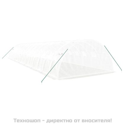 Оранжерия със стоманена рамка бяла 56 м² 14x4x2 м