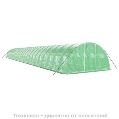 Оранжерия със стоманена рамка зелена 96 м² 24x4x2 м