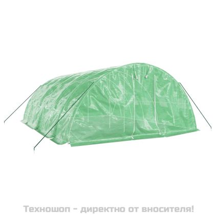 Оранжерия със стоманена рамка зелена 30 м² 6x5x2,3 м