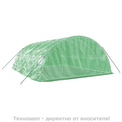 Оранжерия със стоманена рамка зелена 30 м² 6x5x2,3 м