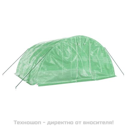 Оранжерия със стоманена рамка зелена 20 м² 5x4x2,3 м