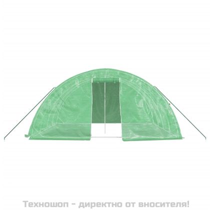 Оранжерия със стоманена рамка зелена 20 м² 5x4x2,3 м