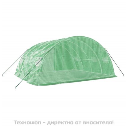 Оранжерия със стоманена рамка зелена 20 м² 5x4x2,3 м