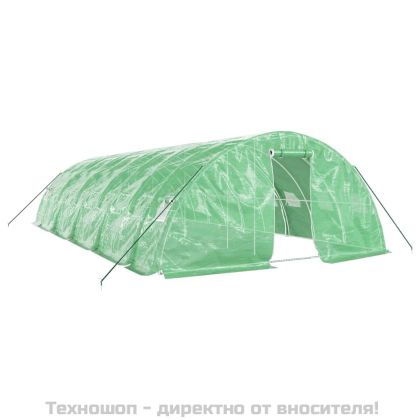 Оранжерия със стоманена рамка зелена 50 м² 10x5x2,3 м