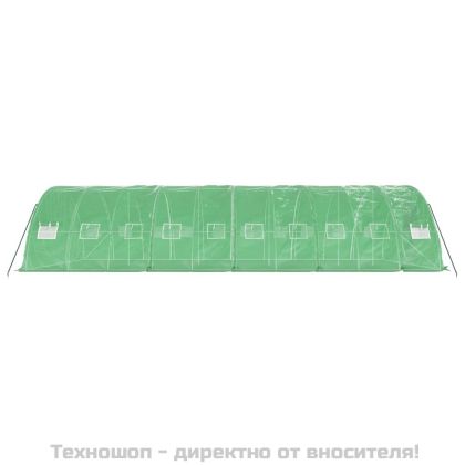 Оранжерия със стоманена рамка зелена 50 м² 10x5x2,3 м