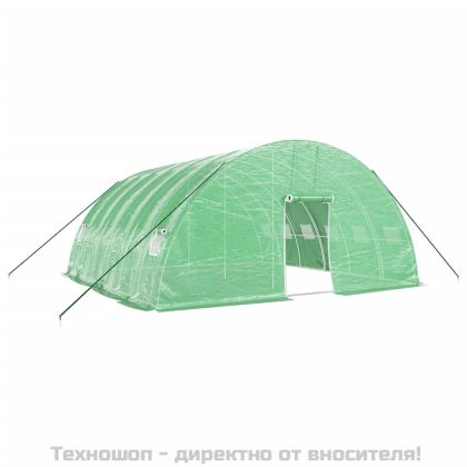 Оранжерия със стоманена рамка зелена 36 м² 6x6x2,85 м
