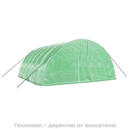 Оранжерия със стоманена рамка зелена 36 м² 6x6x2,85 м