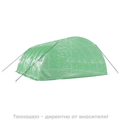 Оранжерия със стоманена рамка зелена 36 м² 6x6x2,85 м