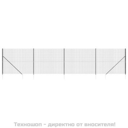 Ограда от телена мрежа с шипове, антрацит, 1,6x10 м