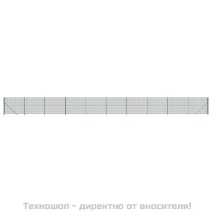 Плетена оградна мрежа с фланец, зелена, 1,4x25 м