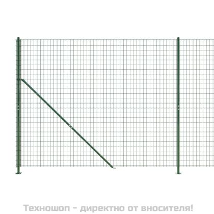 Плетена оградна мрежа с фланец, зелена, 1,4x25 м