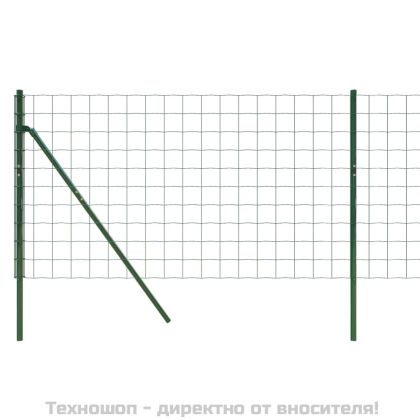 Ограда от телена мрежа зелена 0,8x10 м поцинкована стомана